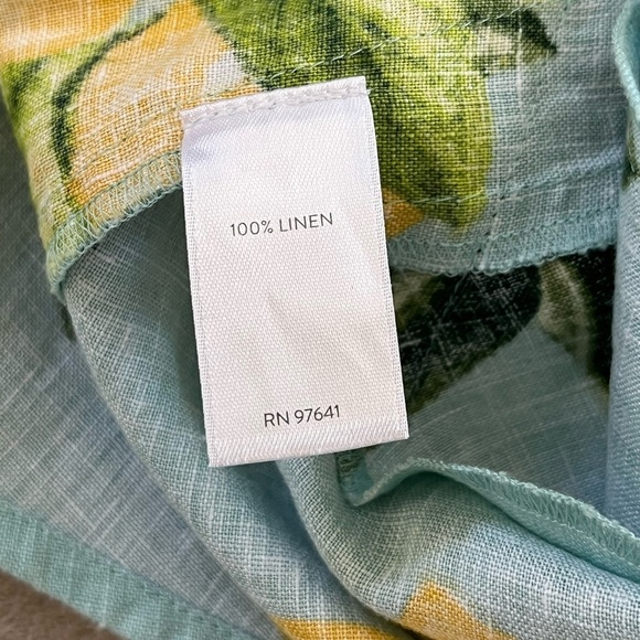 J. Jill Love Linen Lemon Print A Line Shift Dress Cottagecore Beachy Novelty MP - Picture 12 of 16
